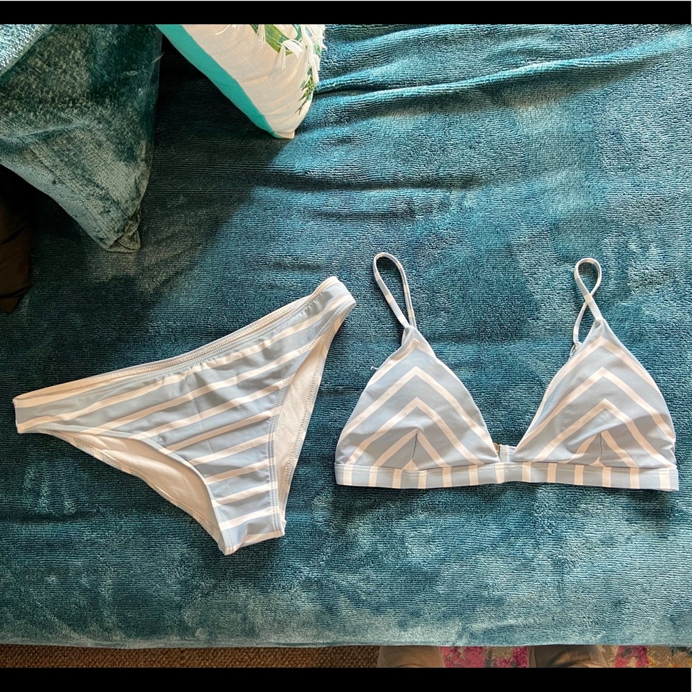 Baby Blue Chevron Swim Suit